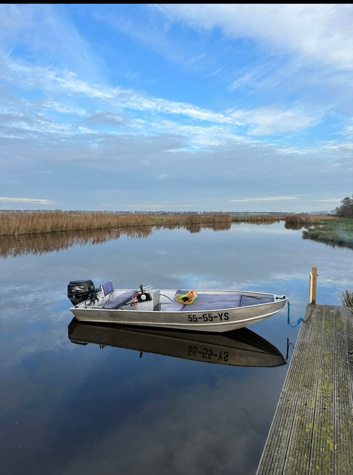 Aluminium boot 3.80m met stuur en motor 15 pk, Watersport en Boten, Ophalen, Overige merken, Gebruikt, 4 m