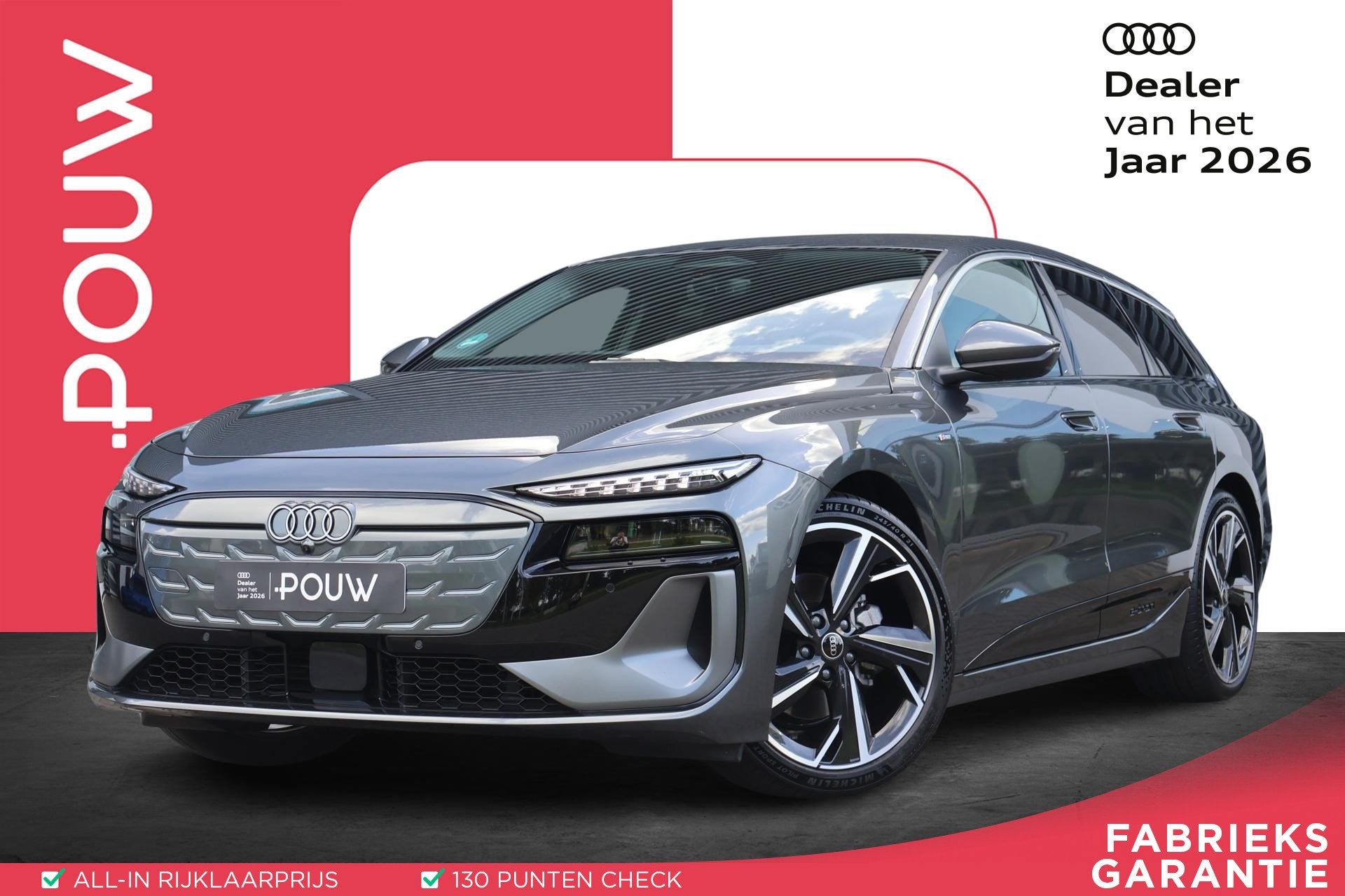 Audi A6 Avant e-tron 286pk S edition 83 kWh | Trekhaak | Bij, Auto's, Automaat, 12 maanden, Gebruikt, Zwart