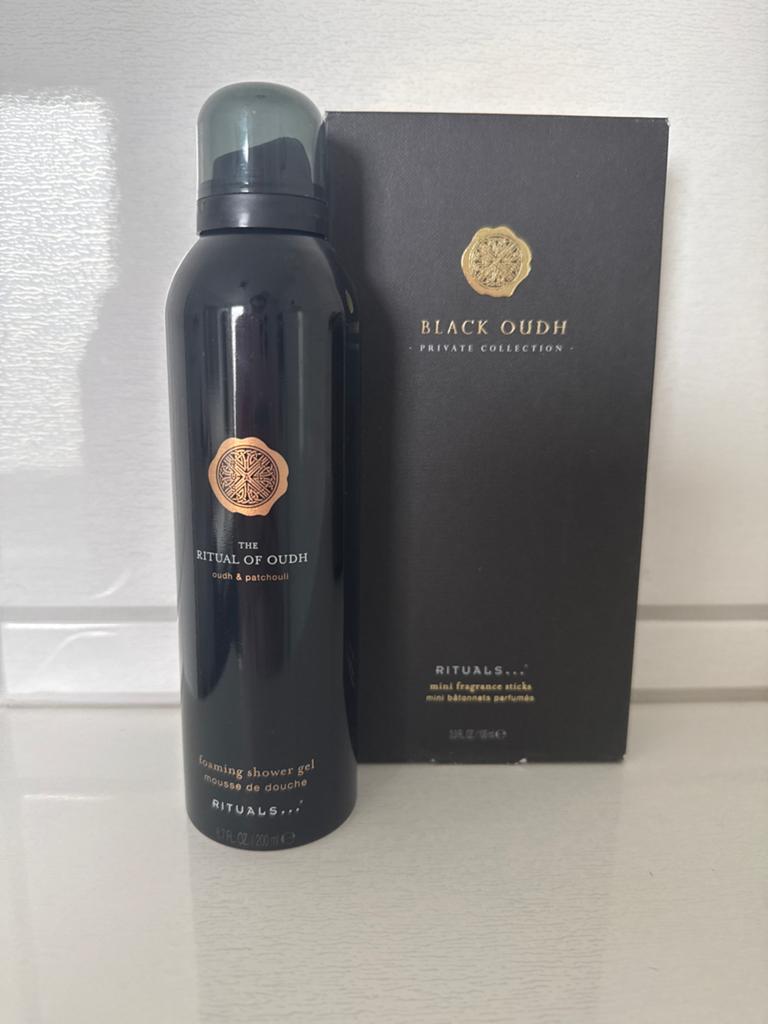 Rituals Oudh Set: Doucheschuim 200ml & Geurstokjes 100ml, Ophalen of Verzenden, Nieuw, Bad & Douche
