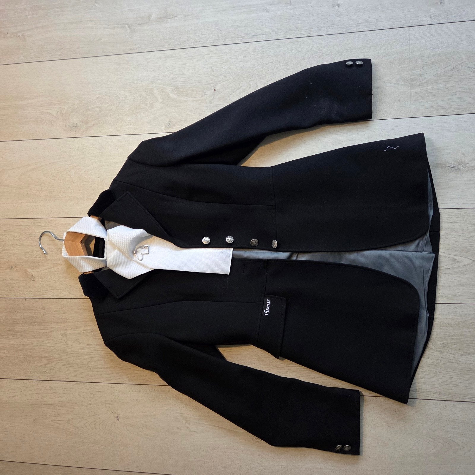 Pikeur zwart wedstrijdjasje, lang model, maat XS/S, Ophalen, Gebruikt, Zwart, Dames
