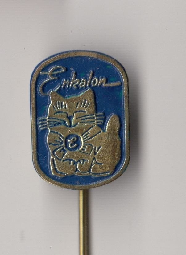 Enkalon Blauw Kat speldje, Gebruikt, Niet vindbaar, Niet vindbaar, Speldje of Pin
