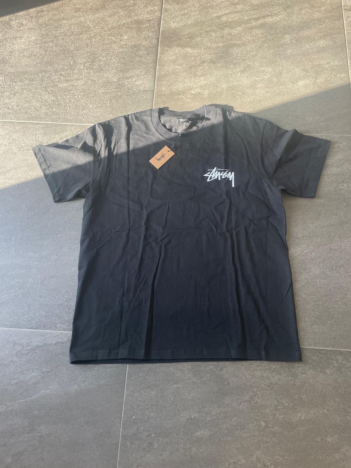 Stussy T-shirt Zwart Origineel met Plastic Zak Maat L, Maat 52/54 (L), Verzenden, Zwart, Stussy