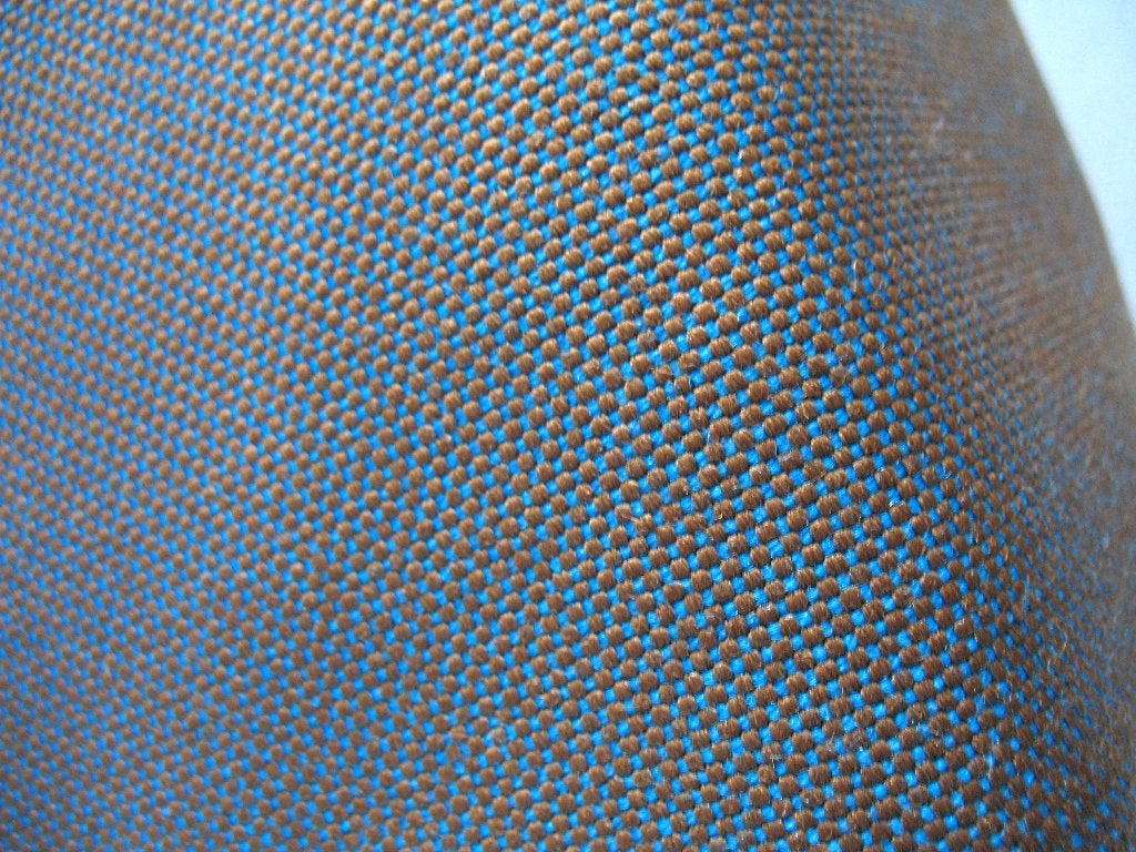 Camira Zap Clang; turquoise+bruin; restant meubelstof, Wol, Blauw, 120 cm of meer, Nieuw