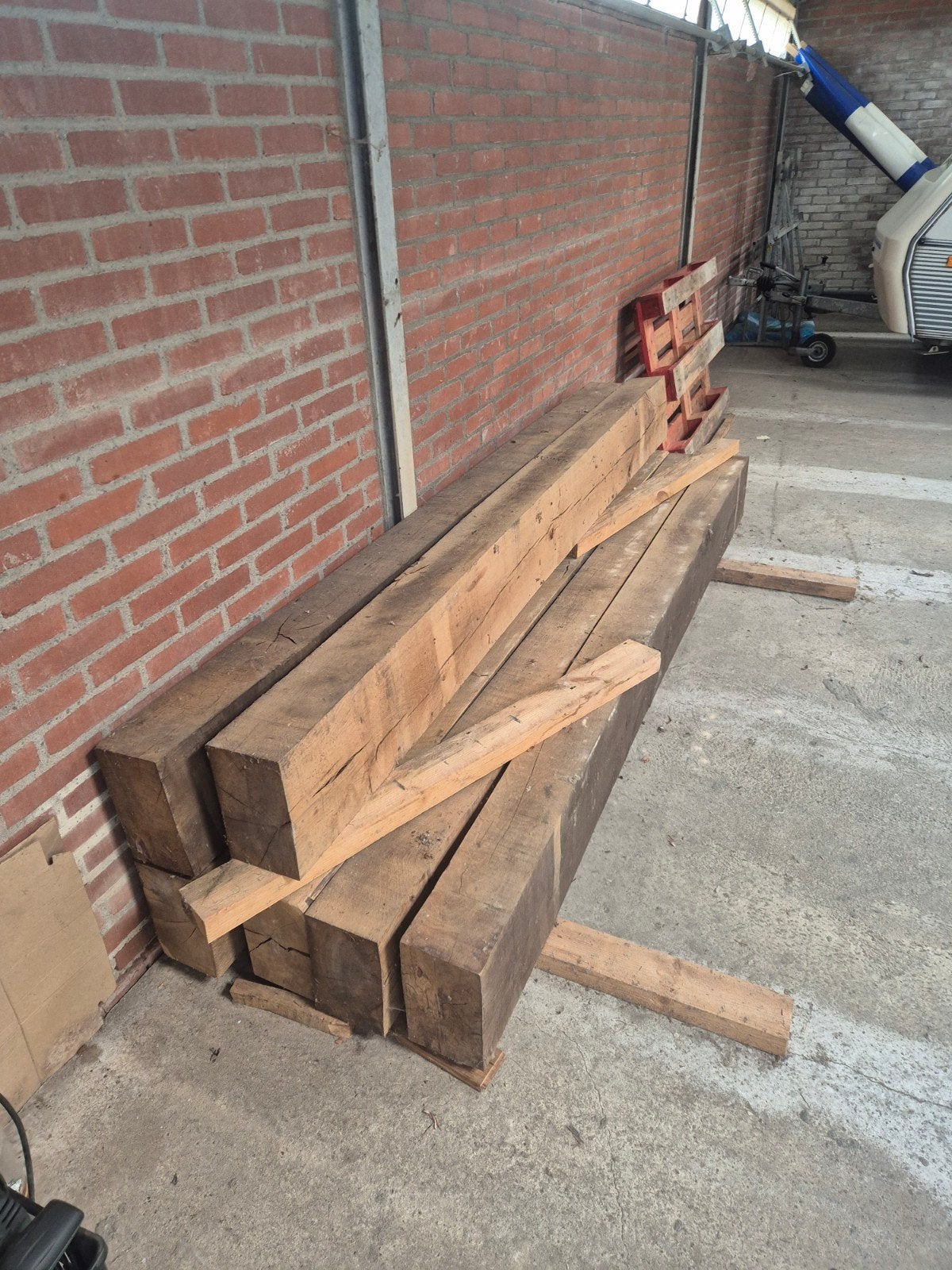 6 Robuuste Eiken Balken, Ophalen, Eiken, Balk