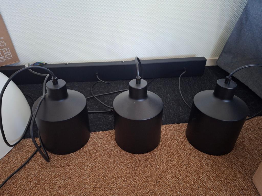 Moderne zwarte hanglamp met 3 spots - Eurolight, Ophalen, Gebruikt, Modern, Industrieel, Metaal