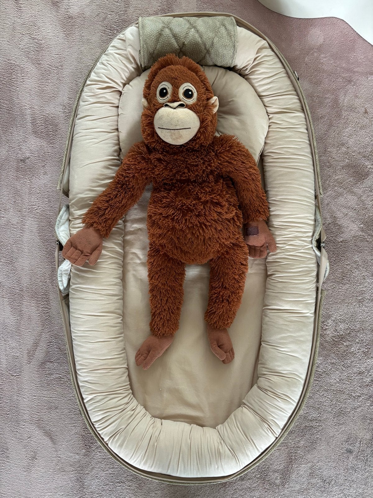 Velvet Baby Draagbaar Babynestje Kunstleer - Sandy Beach, Kinderen en Baby's, Babywiegjes en Ledikanten, Ophalen, Zo goed als nieuw