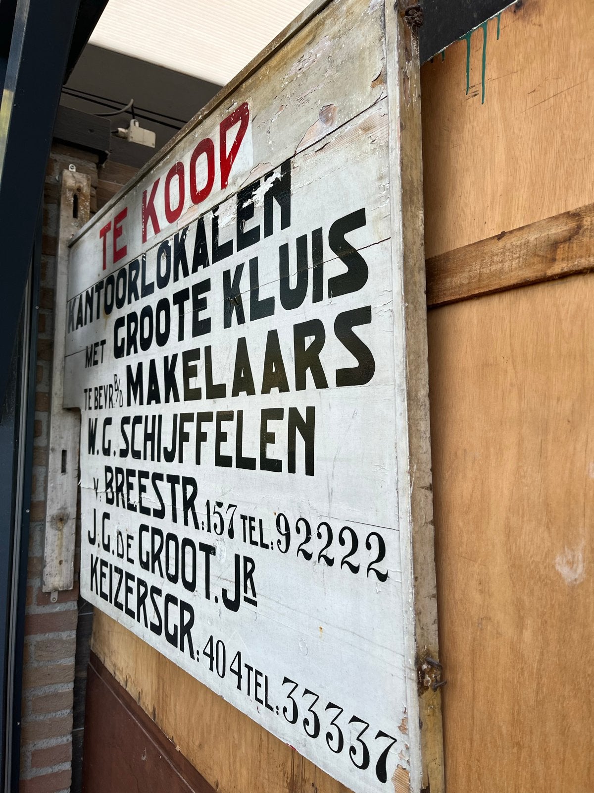 Vintage 'Te Koop' Makelaarsbord - Historisch Reclamebord, Ophalen