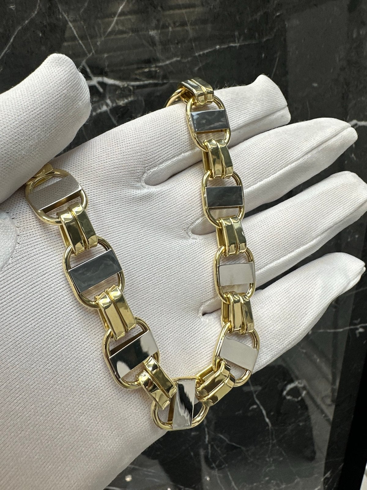 14k Gouden Platte Magnum Armband, Sieraden, Tassen en Uiterlijk, Ophalen of Verzenden, Nieuw, Goud