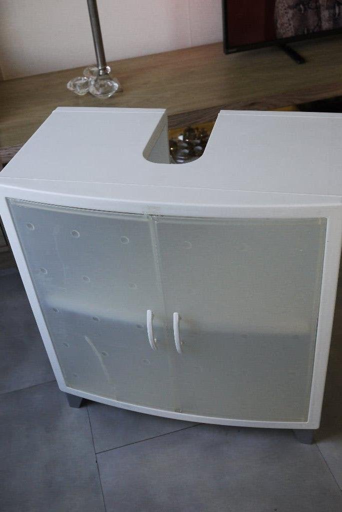 wastafel onderkast Allibert wit oudje plastic pvc blokker, Huis en Inrichting, Ophalen, Gebruikt, 50 tot 100 cm, Minder dan 100 cm
