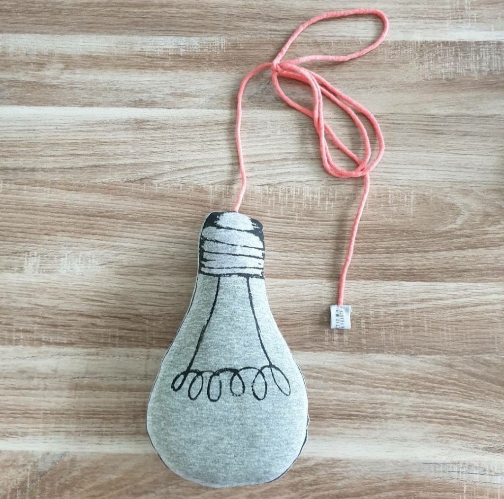 Le Petit m lichtgevend kussen 'lamp' decoratie, Grijs, Ophalen of Verzenden, Zo goed als nieuw, Kleed of Kussen