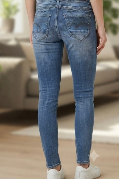 G-Star RAW D-Staq 5-Pkt Mid Skinny Jeans, Ophalen of Verzenden, Zo goed als nieuw, Blauw, W28 - W29 (confectie 36)