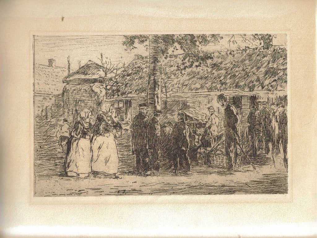 Willem de Zwart ets "Kippenmarkt", 1897, Ophalen, Dagelijks leven, 1800 - 1899, Ets