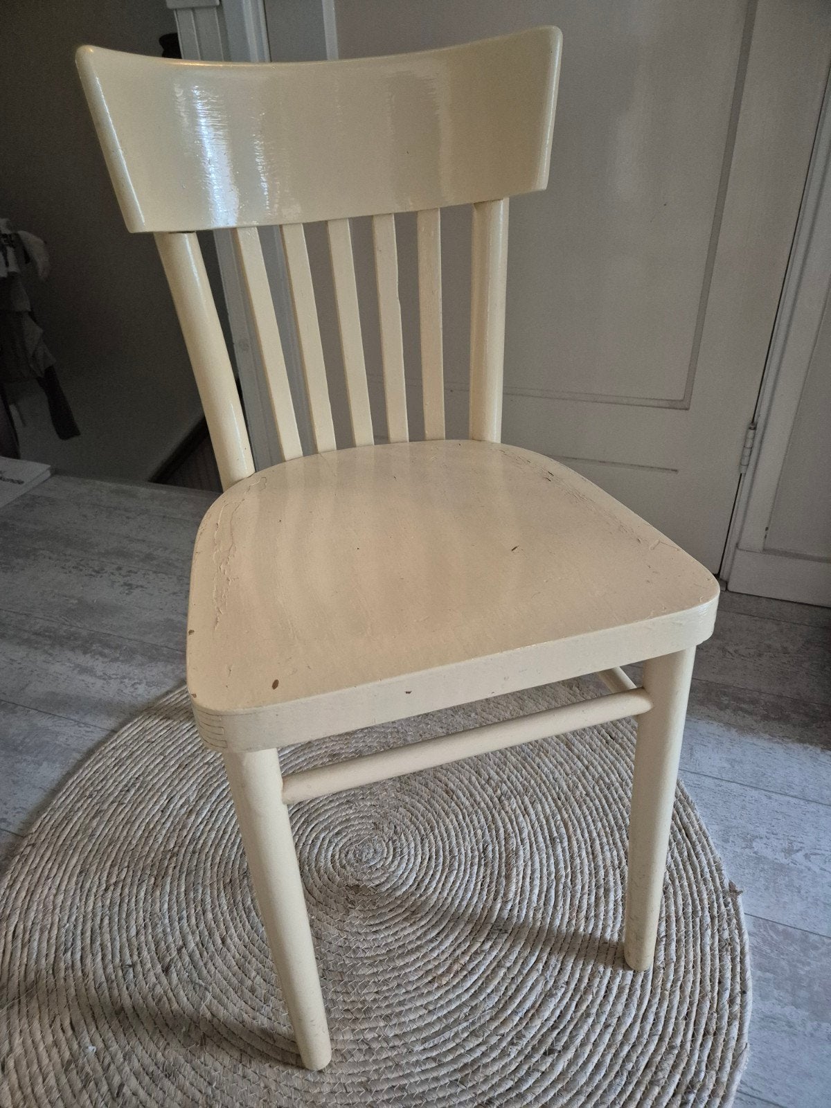 houten stoel, 2 stuks, Ophalen, Wit, Eén