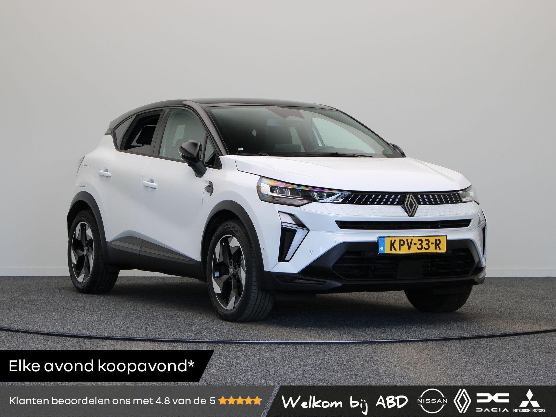 Renault Captur E-Tech full hybrid 160pk techno | Navigatie |, Auto's, Dealer onderhouden, 4 cilinders, Leder en Stof, Wit