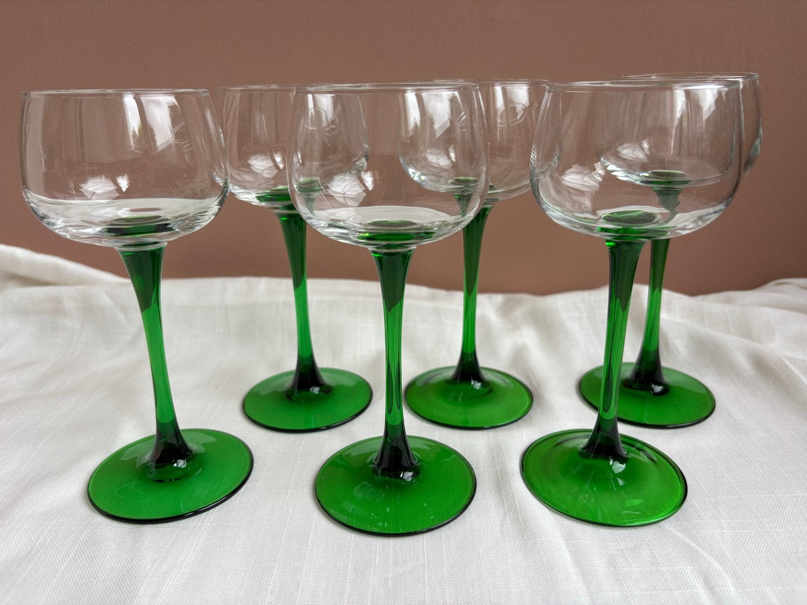 Set van 6 vintage Luminarc Elzas wijnglazen, Ophalen of Verzenden