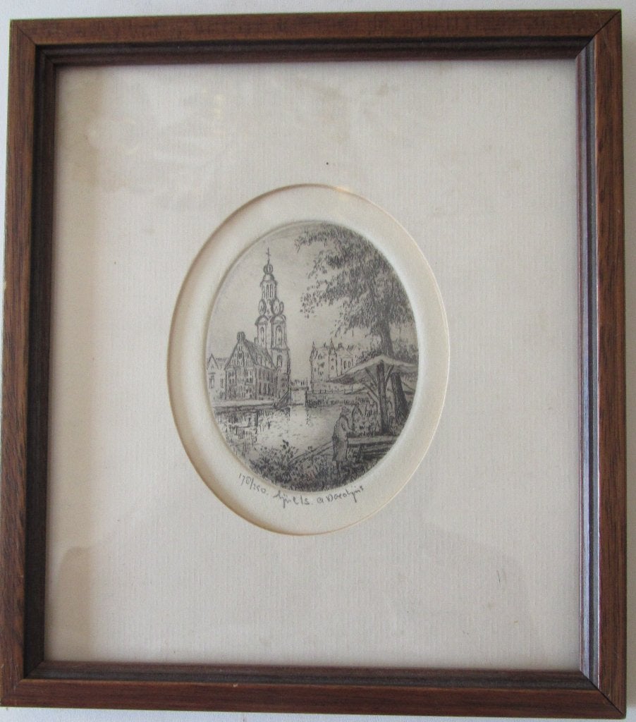 Ets    Anna Doedijns, Antiek en Kunst, Kunst | Etsen en Gravures, Verzenden, Stadsgezicht, Ets, 2000 tot heden