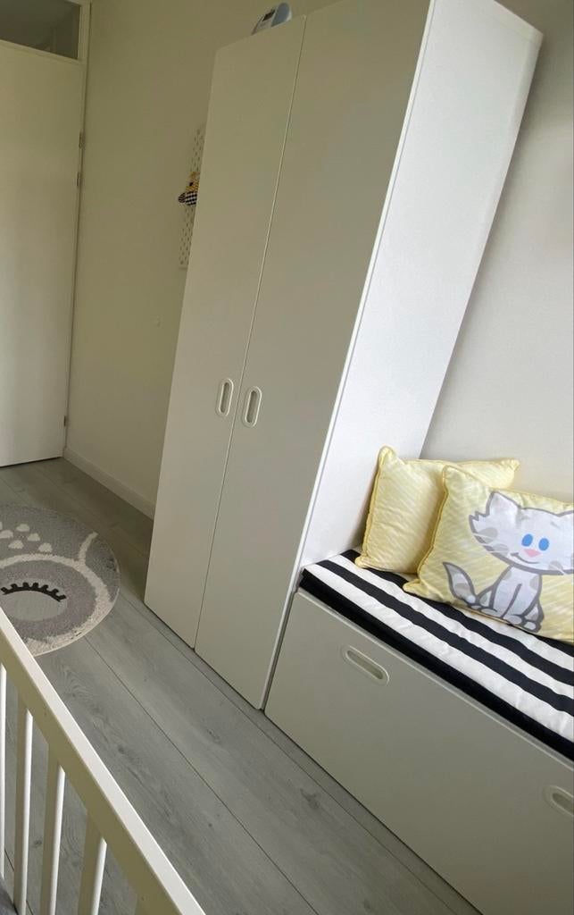 IKEA Småstad Platsa kast 180 cm hoog met roedes en lades, Ophalen, 50 tot 100 cm, Zo goed als nieuw, Met lade(s)