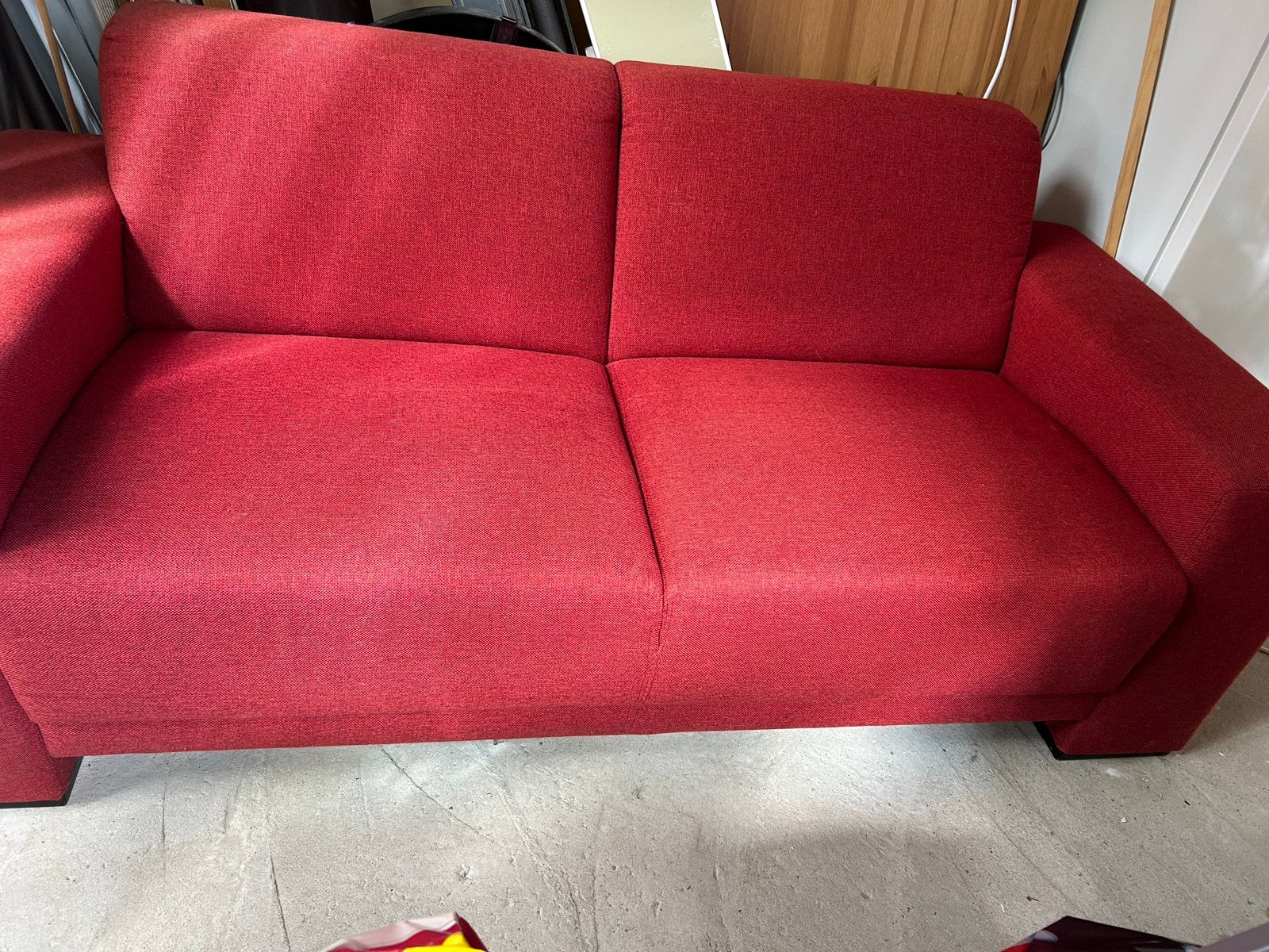 Nette rode 2-zits bank - 175x79 cm, Ophalen, Gebruikt, 150 tot 200 cm, Tweepersoons