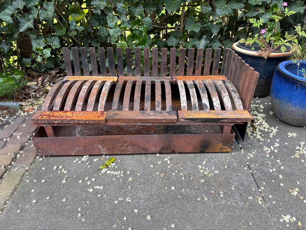 Haardrooster met opvangbak, Huis en Inrichting, Haarden, Ophalen, Gebruikt, Vrijstaande haard, Houthaard