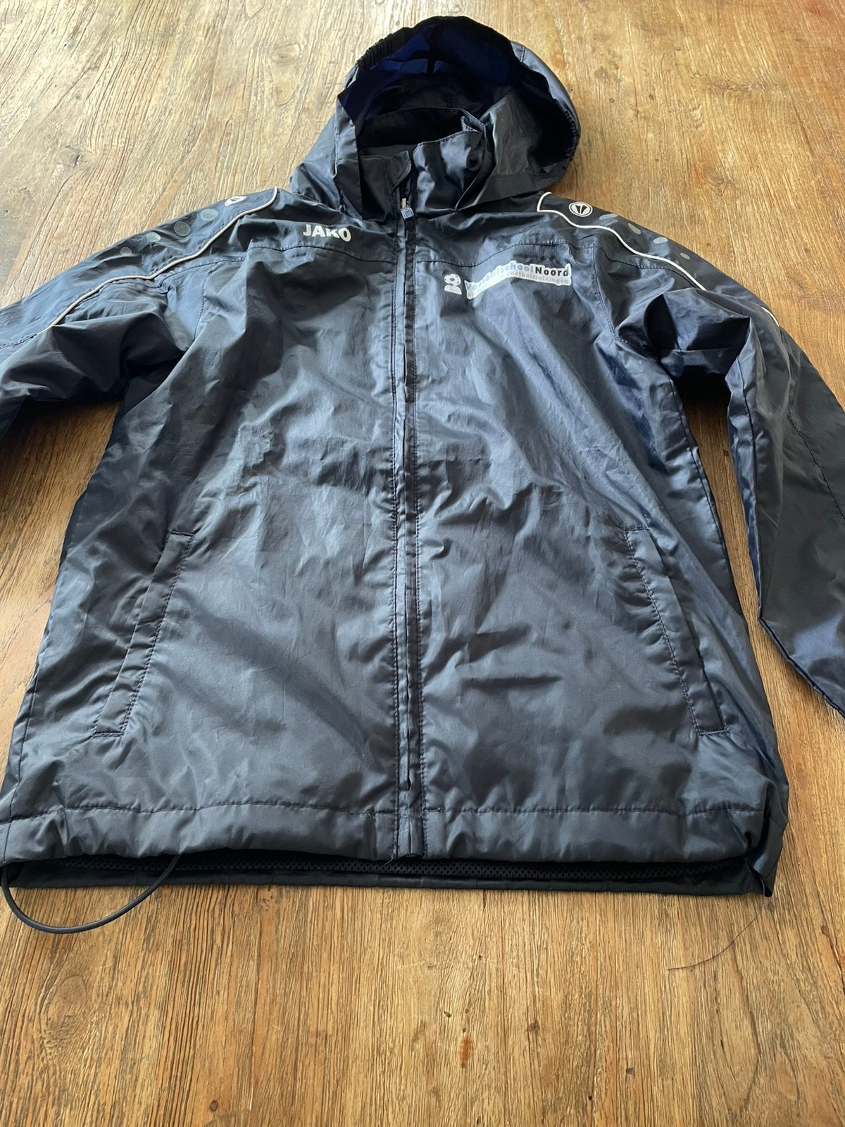 Jako regenjas maat 140 blauw, Ophalen, Zo goed als nieuw, Jongen of Meisje, Jas