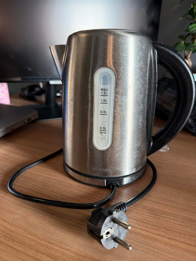 Blokker Waterkoker RVS - 1.2L - Blokker kettle, 1 tot 2 liter, Ophalen of Verzenden, Gebruikt, Rvs