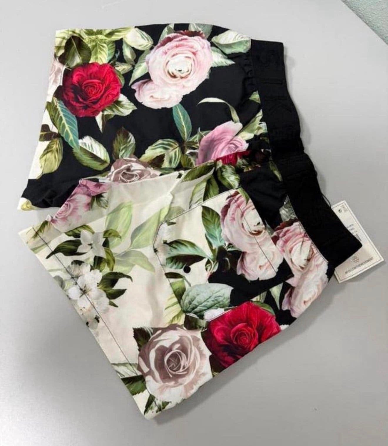 Black Floral Swim Short zwemshort zwembroek heren bloemen, P, Meerkleurig, P, P