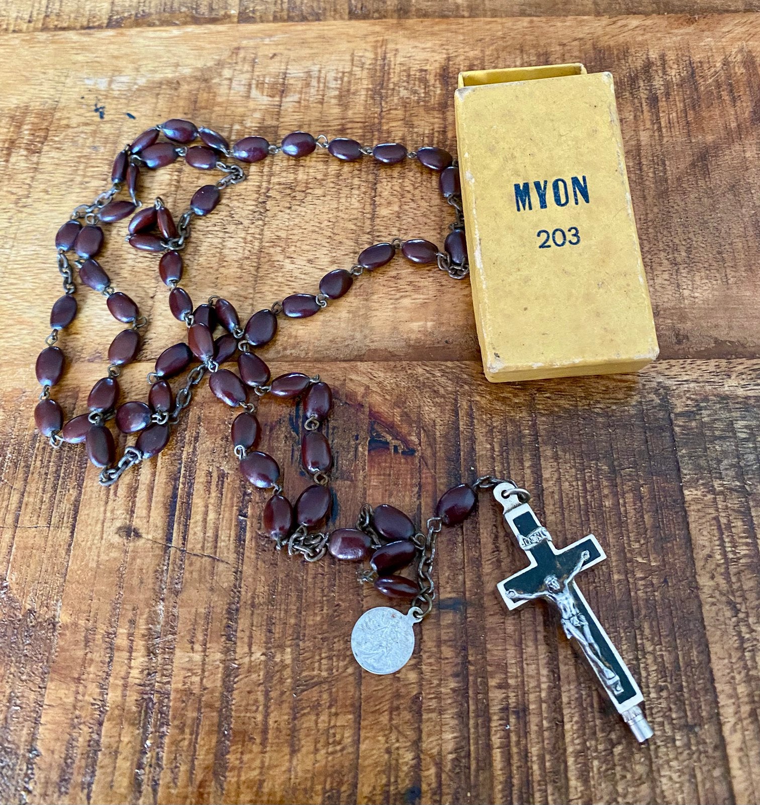 vintage katholieke rozenkrans in originele doosje, Verzenden, Zo goed als nieuw, Overige typen, Christendom | Katholiek