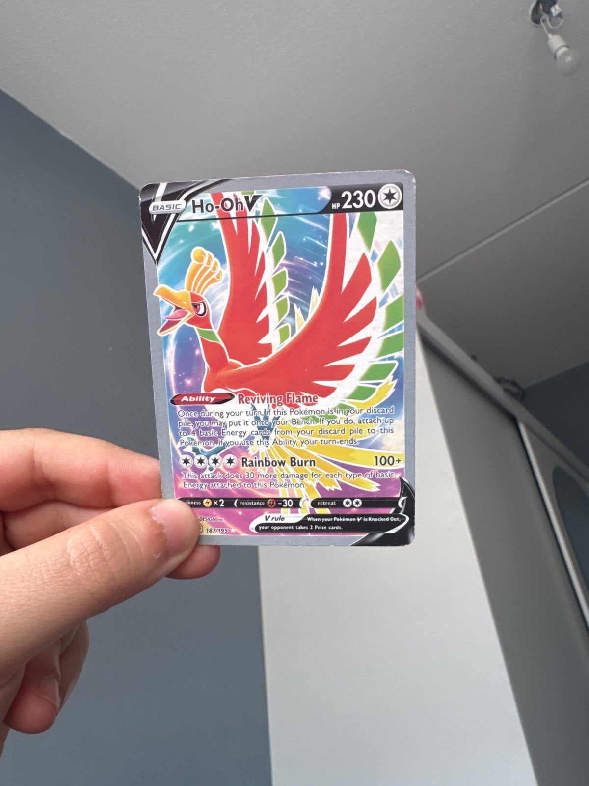 Ho-Oh V Pokémon kaart (187/195) - Zo goed als nieuw, Verzenden, Zo goed als nieuw, Losse kaart