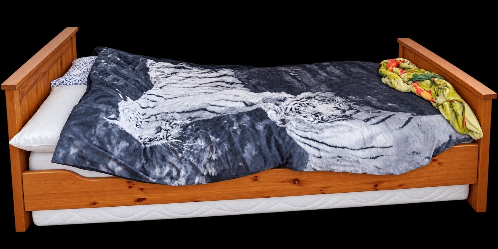 Eenpersoonsbed 90x210 met spiraalbodem en matras, Ophalen, Gebruikt, 90 cm, Eenpersoons
