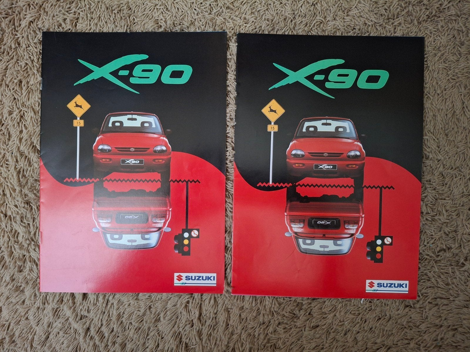 2x autofolder Suzuki X-90, Verzenden, Gelezen, Overige merken