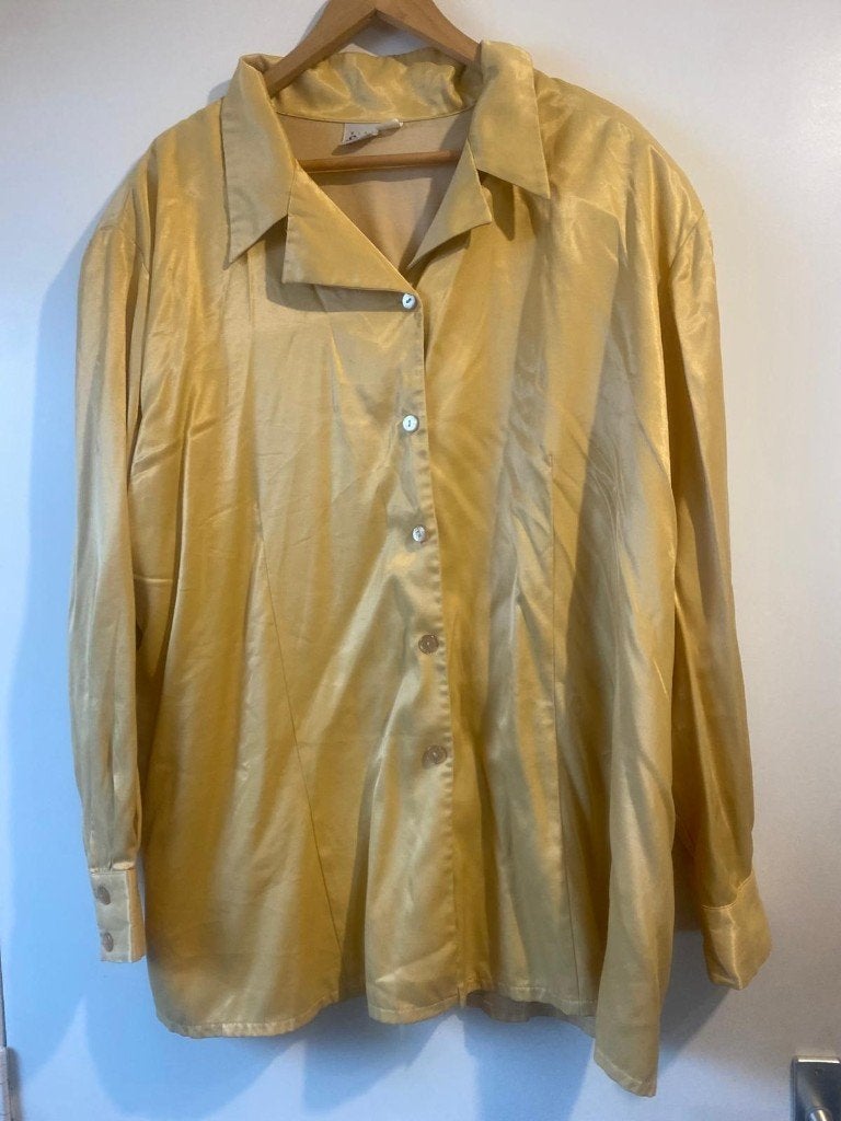 Blouse, maat 52, Kleding | Dames, Blouse of Tuniek, Geel, Ophalen of Verzenden, Zo goed als nieuw