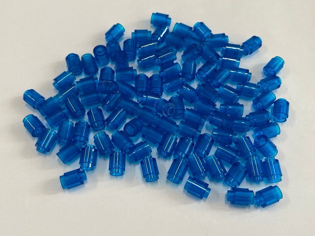 Partij 100x 1x1 ronde Lego stenen in doorzichtige kleuren, Overige thema's, Lego, Nieuw, Ophalen of Verzenden
