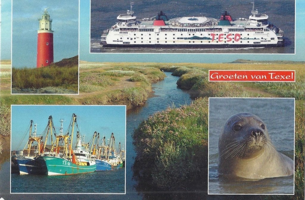 R11 gelopen ansichtkaart groeten van Texel, Ophalen of Verzenden, 1980 tot heden, Gelopen, Waddeneilanden