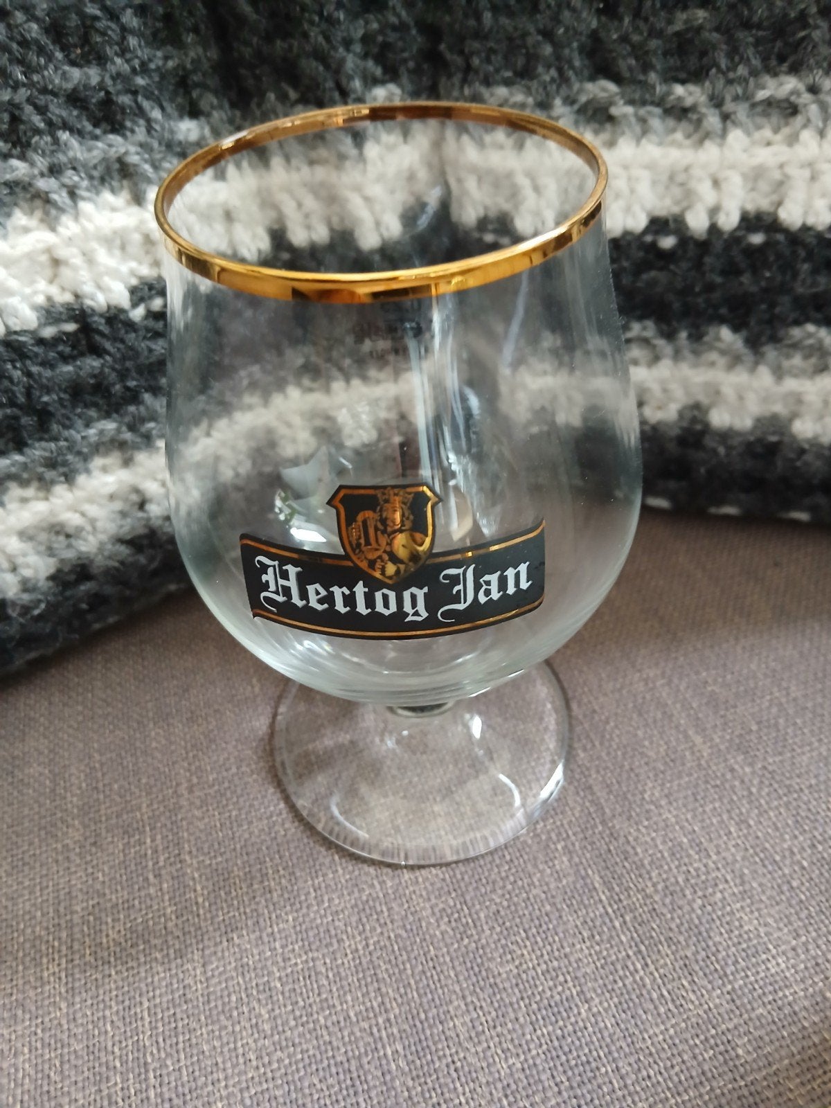 Hertog Jan bierglas met gouden rand - Ritzenhoff 0.25L, Ophalen, Zo goed als nieuw, Glas of Glazen, Hertog Jan