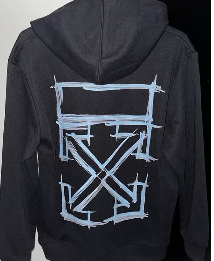Off-White Sketch Hoodie Zwart Maat M, Kleding | Heren, Truien en Vesten, Ophalen of Verzenden, Zo goed als nieuw, Maat 48/50 (M)