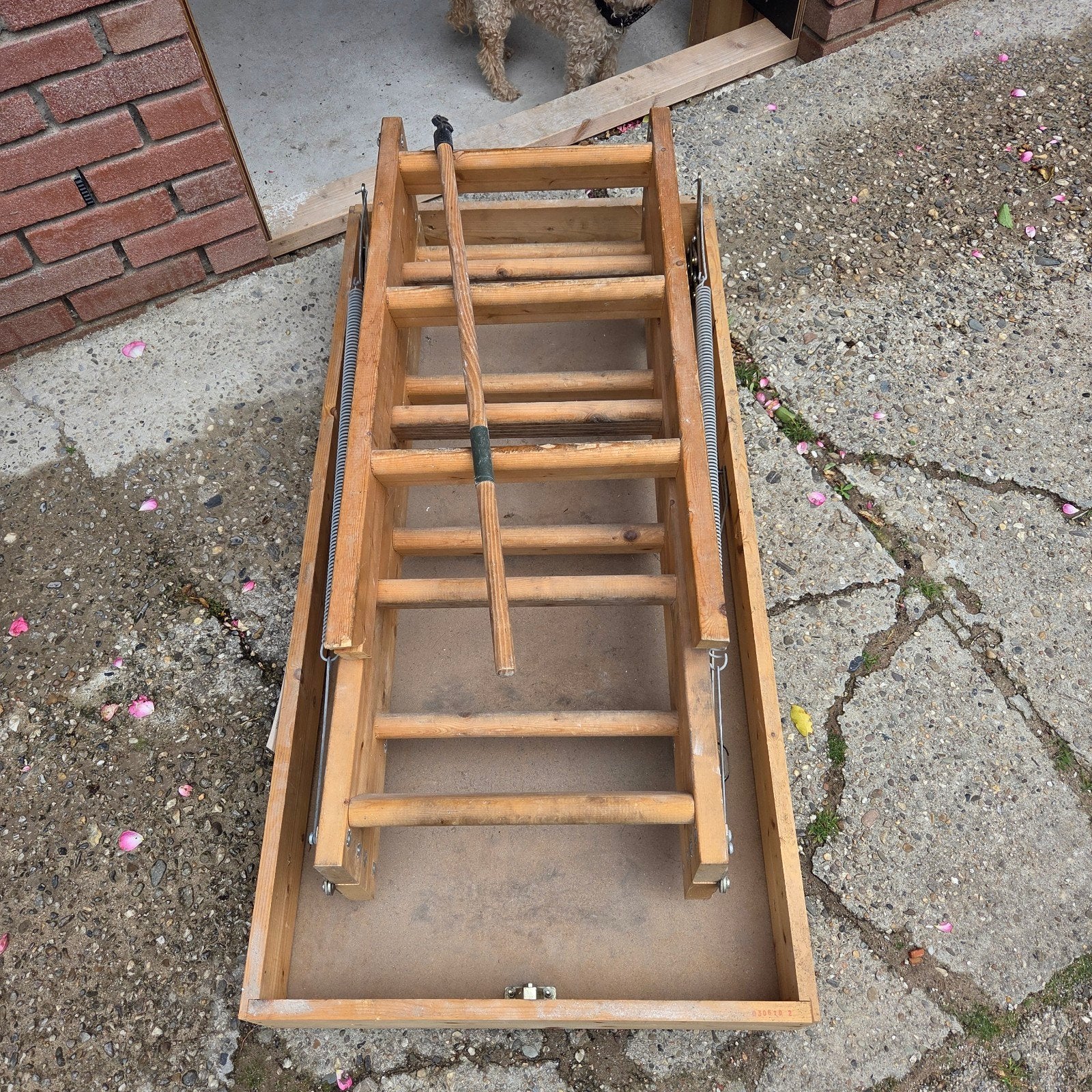 Houten zoldertrap / vlizotrap - Lengte 287 cm, Ophalen
