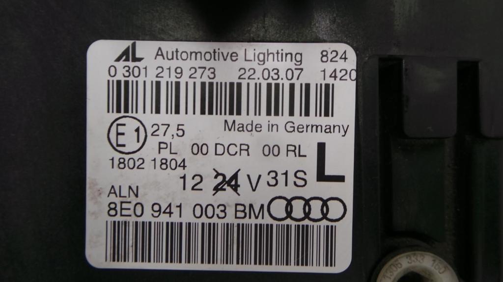 AUDI A4 KOPLAMP L 2007, Auto-onderdelen, Ophalen of Verzenden, Gebruikt, ARN erkend