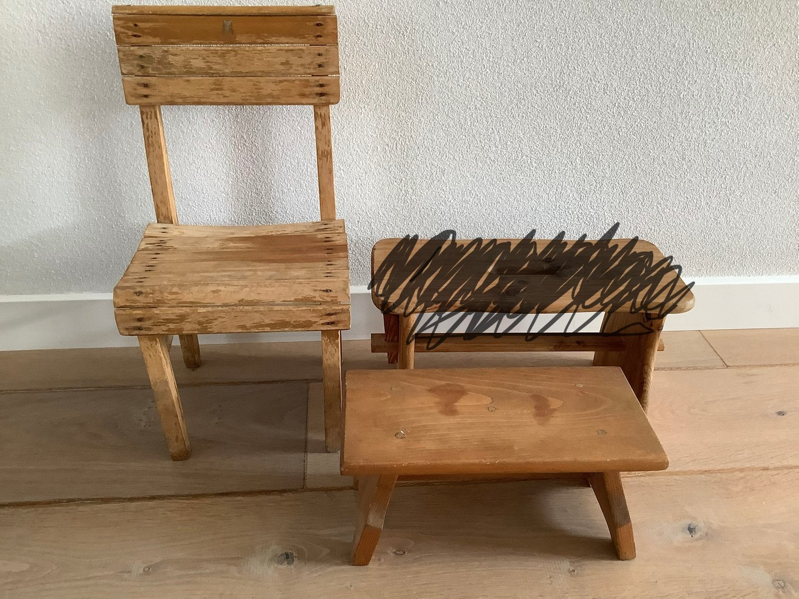 Oude houten plantentafeltjes, Antiek en Kunst, Ophalen of Verzenden