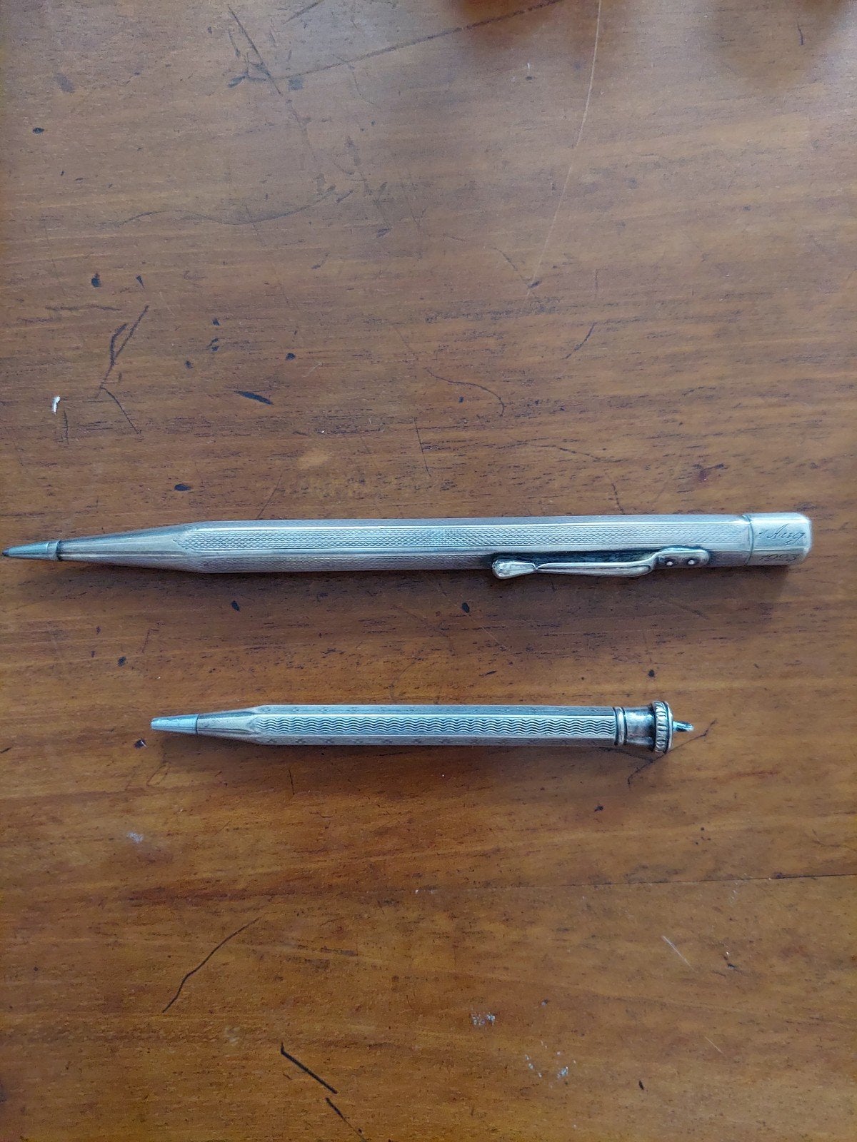 2 zilveren potlood pennen, Ophalen of Verzenden, Zilver