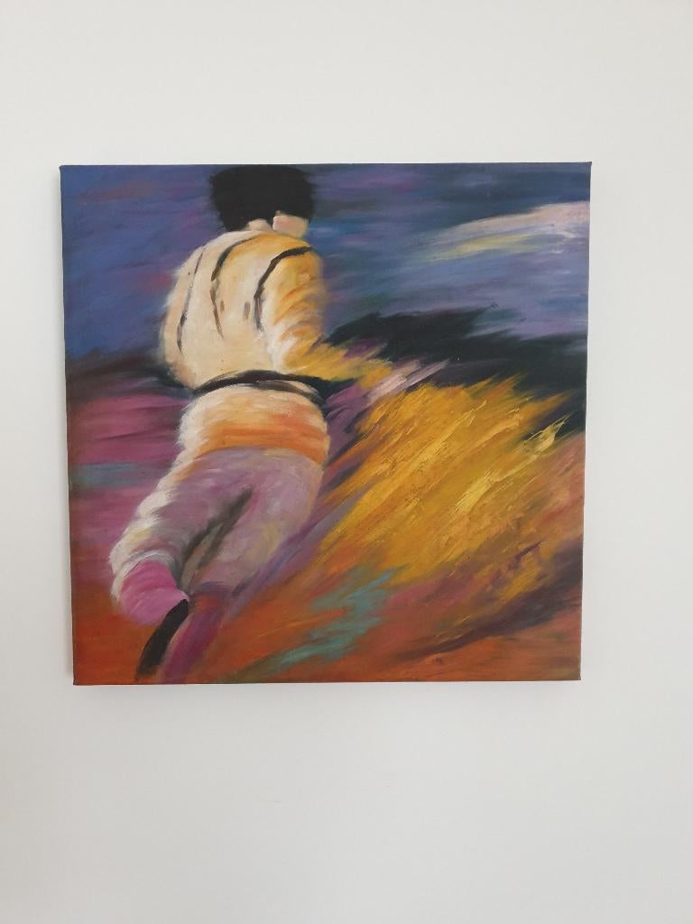 2 schilderijen van stierenvechters 60 cm x 60 cm, Ophalen