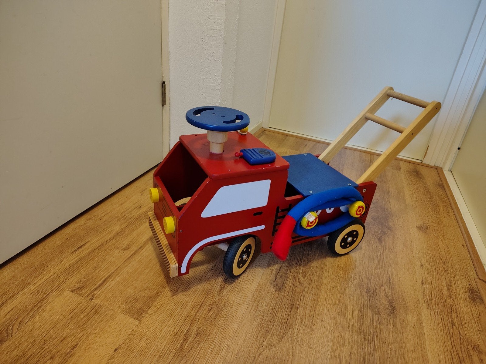 loop/brandweerauto van hout, Ophalen of Verzenden, Gebruikt