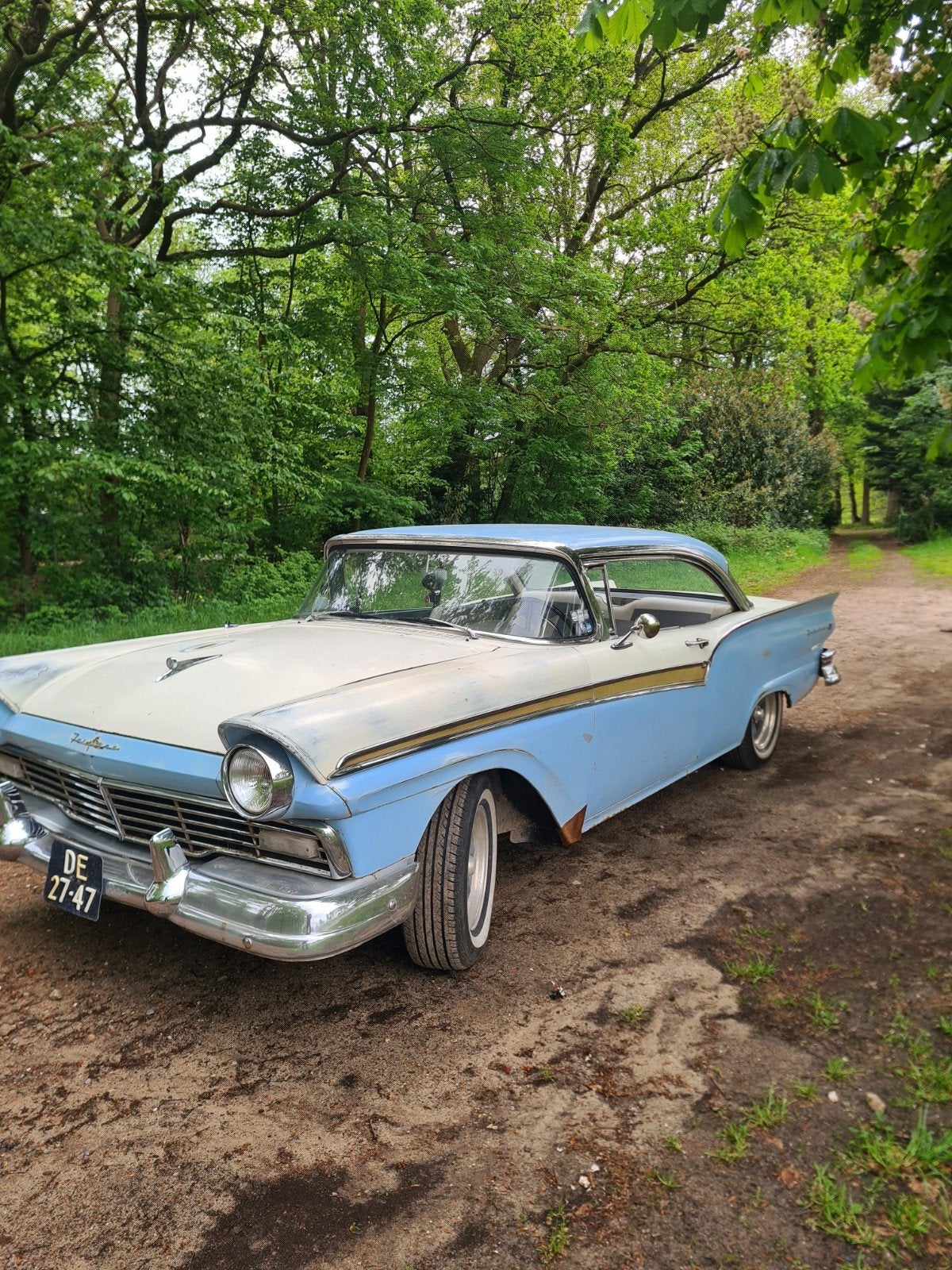 1957 ford fairlane 500 coupe, Auto's, Automaat, 4783 cc, Achterwielaandrijving, Blauw
