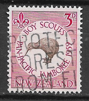 New Zealand 1959 Kiwi vogel Pan-Pacific Jamboree scouting, Ophalen of Verzenden, Gestempeld