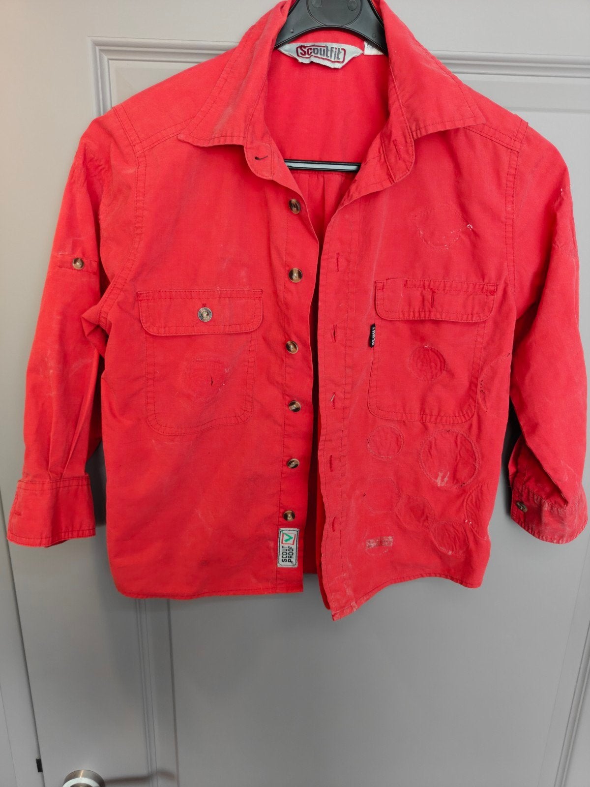 Scoutfit Scout blouse rood maat 128 bevers, Ophalen, Gebruikt, Kleding