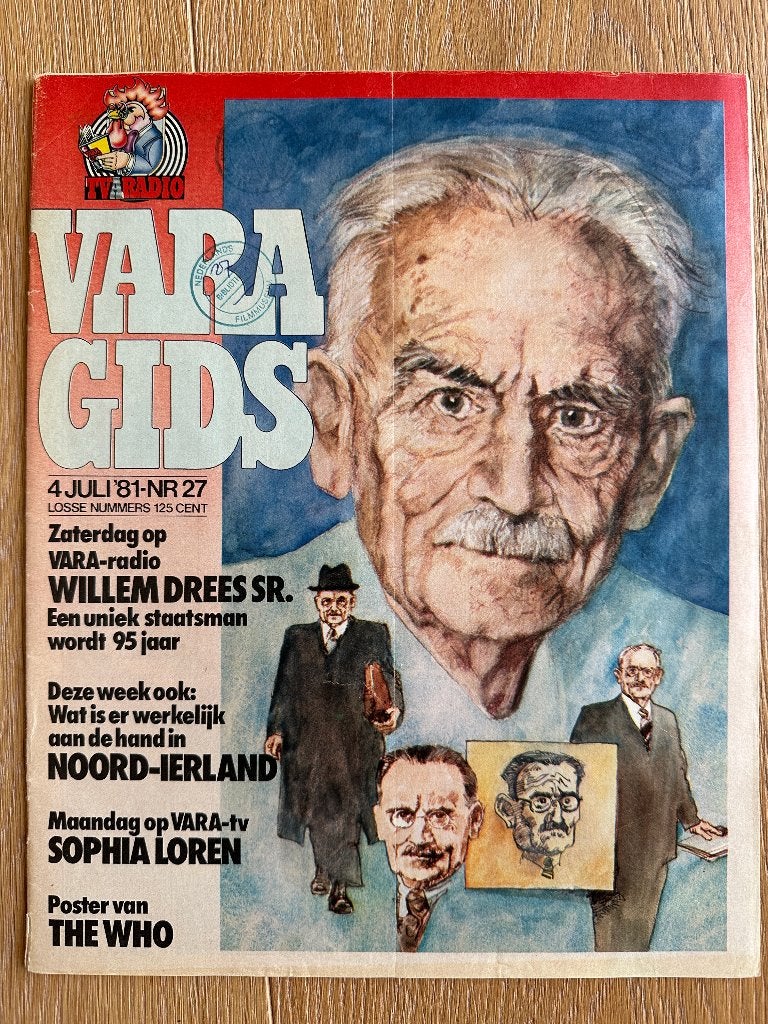 VARA Gids 4 juli 1981, met Willem Drees, The Who, Ophalen of Verzenden, Gelezen, Muziek, Film of Tv