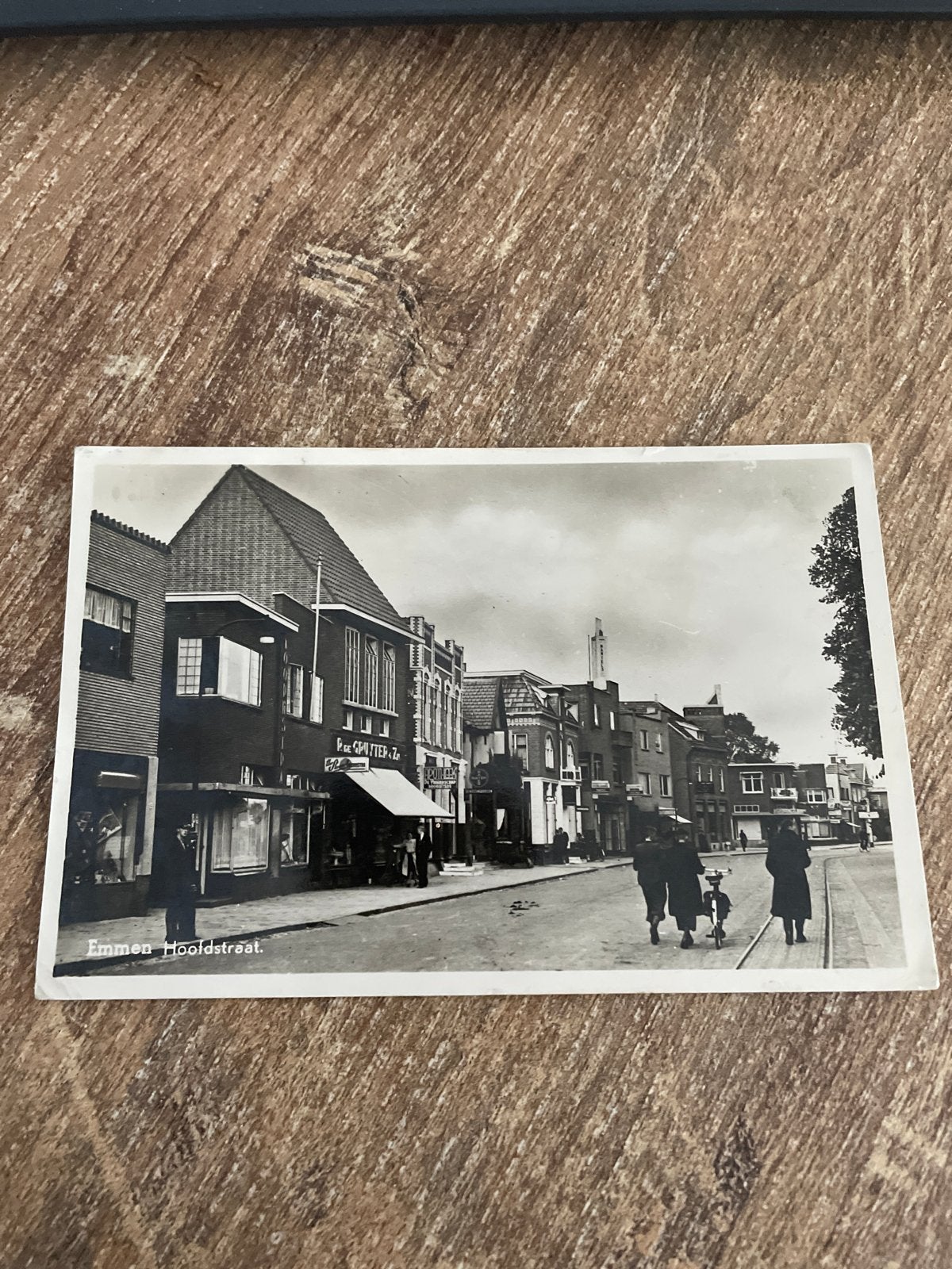 Oude Ansichtkaart Emmen Hoofdstraat - Jaren '40-'60, Ophalen of Verzenden, 1940 tot 1960, Gelopen, Drenthe