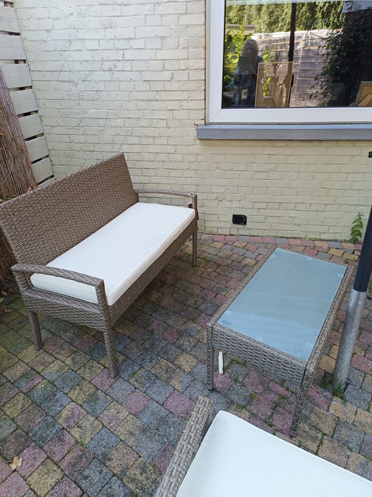 mooie tuinset zgan, Tuin en Terras, Tuinsets en Loungesets, Ophalen, 4 zitplaatsen, Kunststof, Zo goed als nieuw