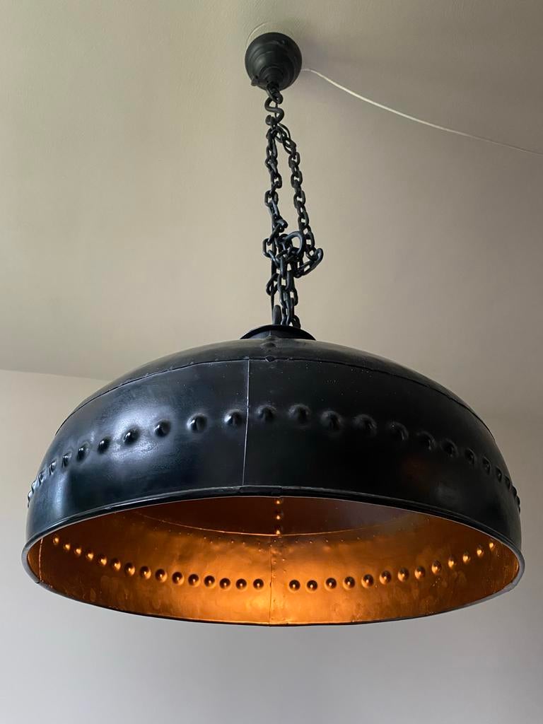 Industriële hanglampen set, Ø 49cm, Huis en Inrichting, Lampen | Hanglampen, Ophalen, Zo goed als nieuw, Metaal, 50 tot 75 cm
