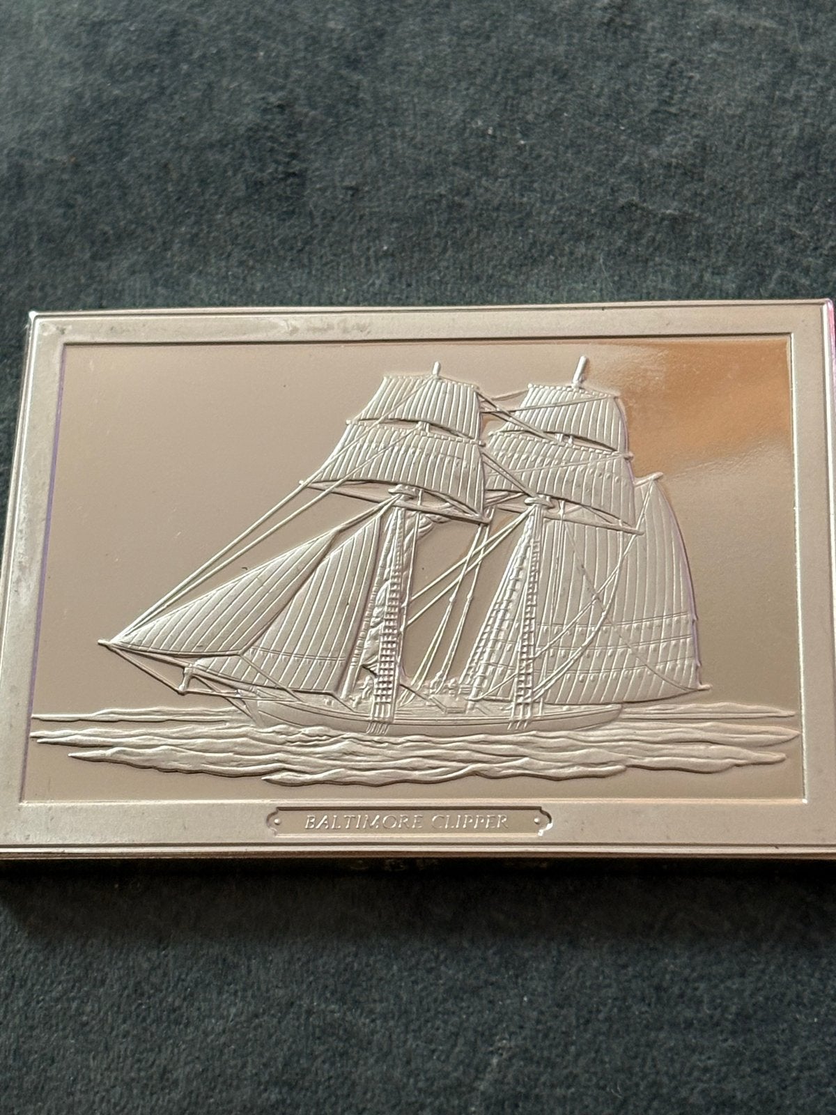 Franklin Mint Baltimore Clipper Zilveren Penning (1 van 50), Ophalen of Verzenden, Zilver