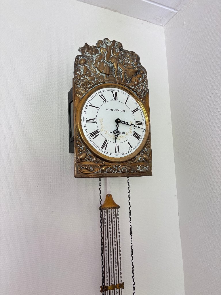 wandklok, Huis en Inrichting, Woonaccessoires | Klokken, Ophalen, Met gewichten, Antiek, Analoog